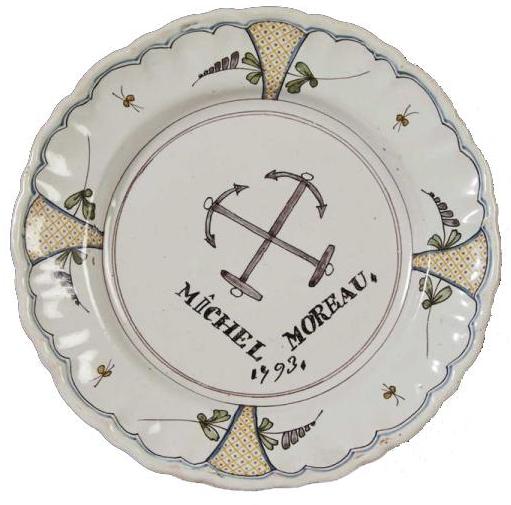 Michel Moreau plate in Nevers earthenware