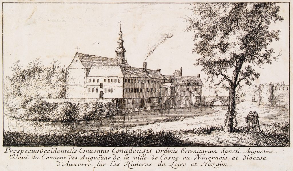 Het Augustijnenklooster in het begin van de zeventiende eeuw, prent