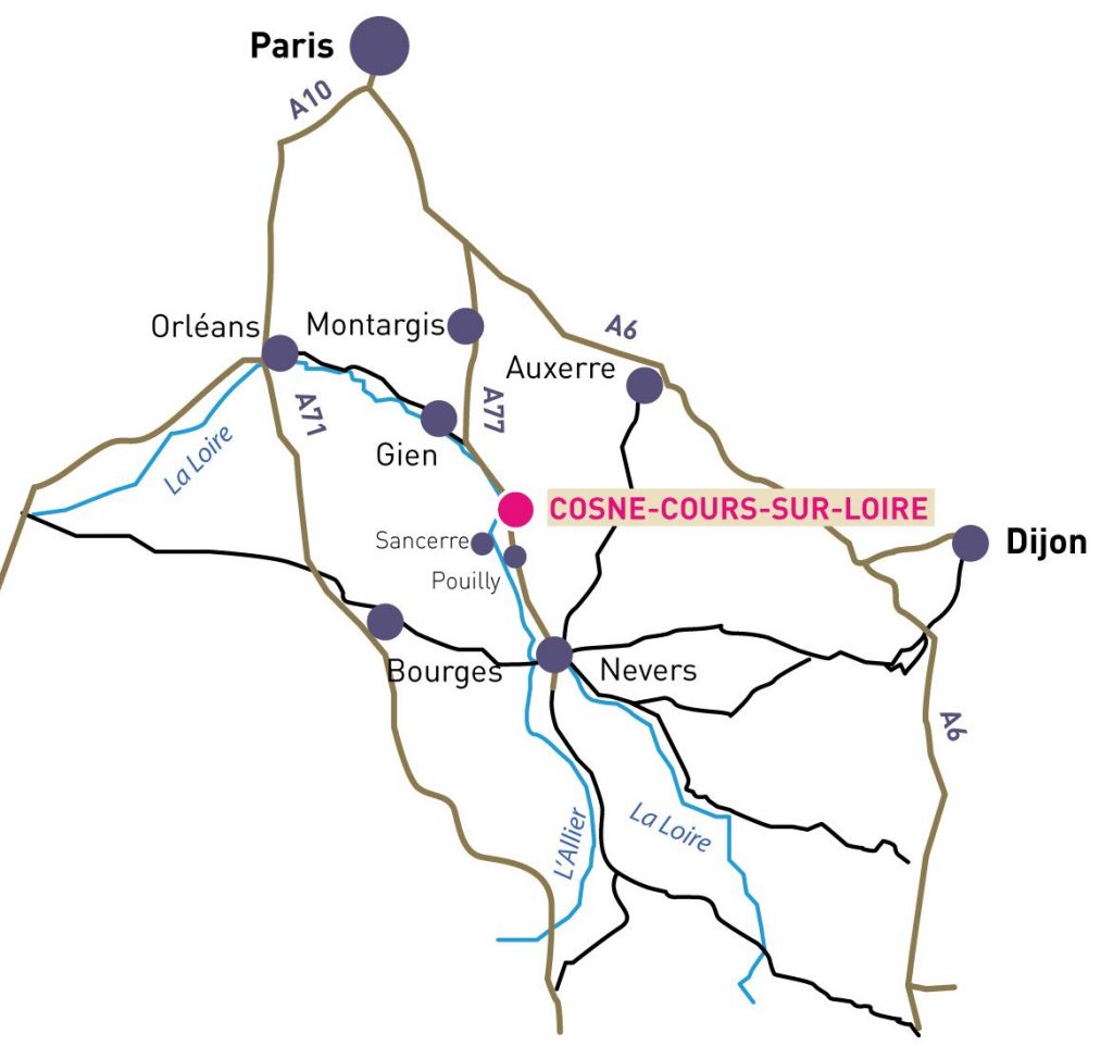 Carte de situation de Cosne