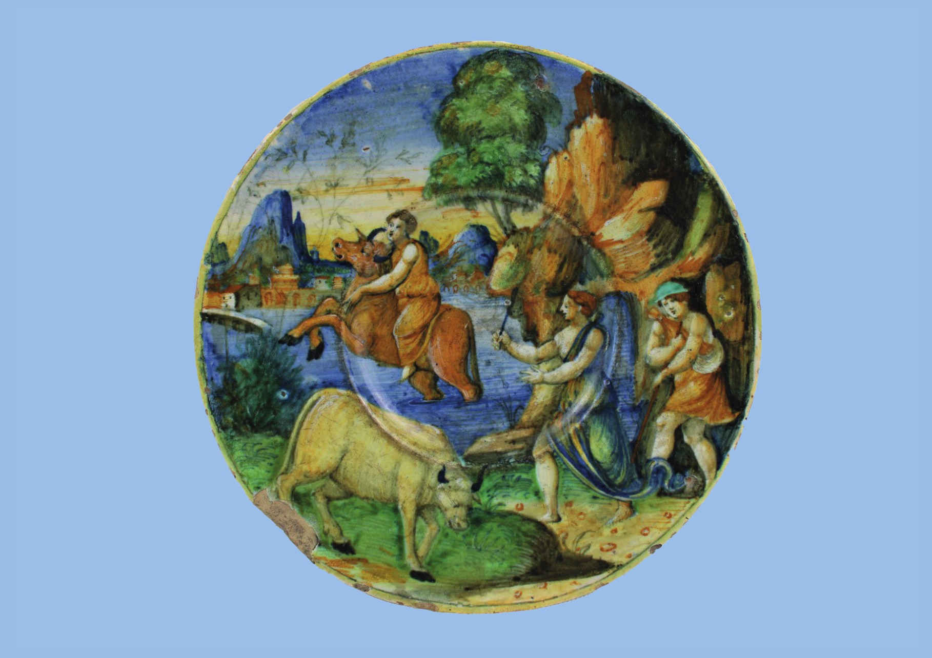 Majolica postcard of Urbino MUSEUM OF COSNE