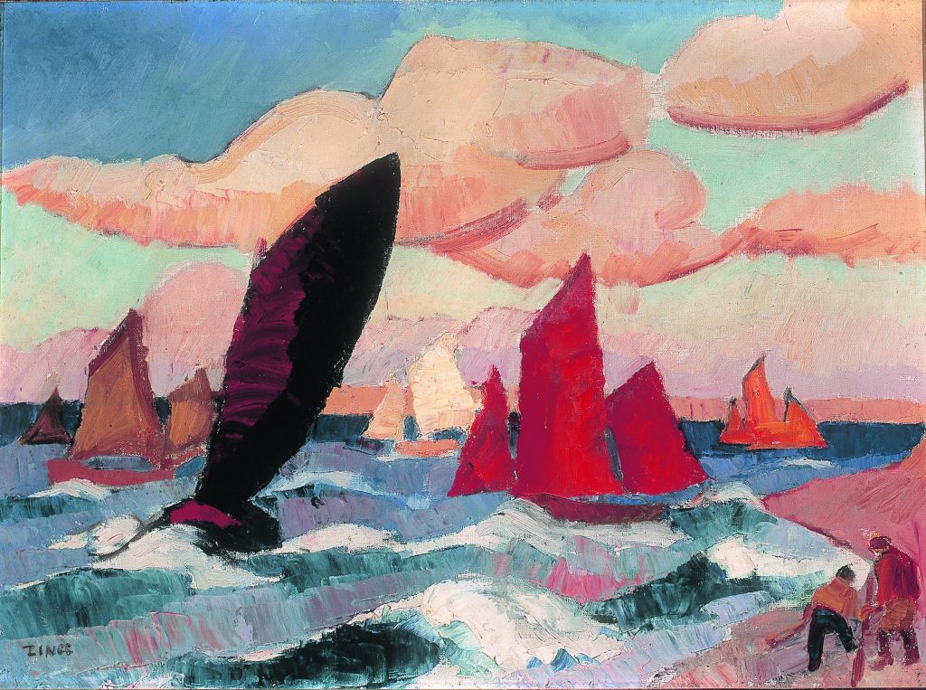 Jules-Emile Zingg (1882 – 1942)
Marine à La Clarté, 1918
Huile sur toile
54.4 x 73 cm
Collection Musée de la Loire, Cosne-Cours-sur-Loire
Legs Loiseau, 1970
COP 970.1.172