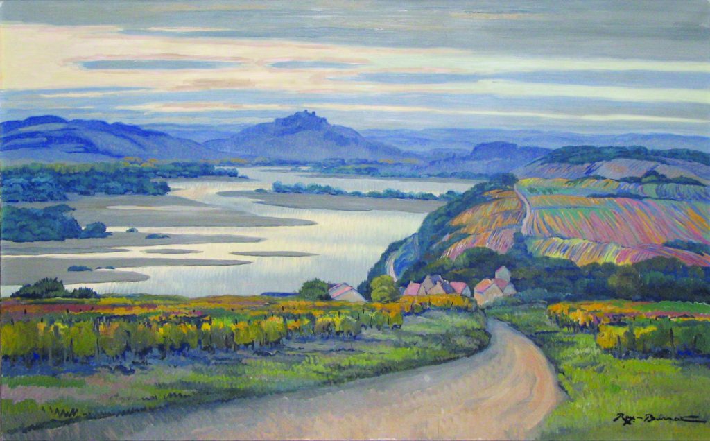 Carte postale REX-BARRAT, Vue de la Côte des Loges à Pouilly, huile sur toile, Musée de la Loire de Cosne-Cours-sur-Loire