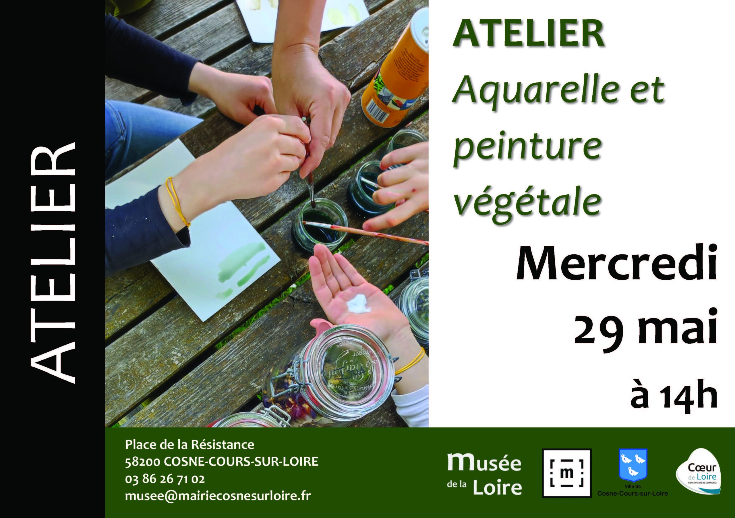 ATELIER Aquarelle et peinture végétale au Musée de la Loire de Cosne-Cours-sur-Loire Mercredi 29 mai 2024