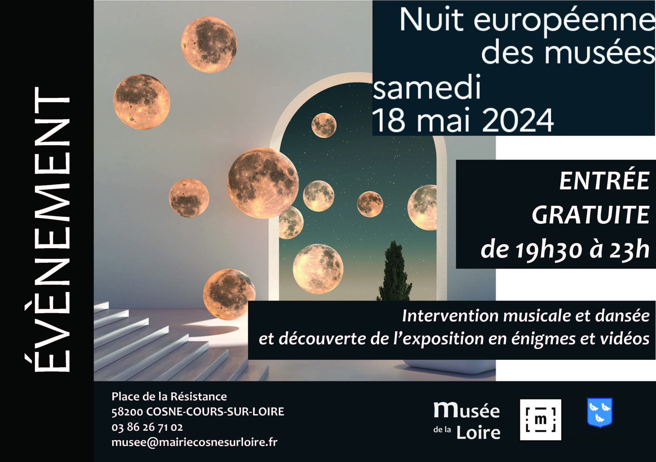Nuit européenne des musées au Musée de la Loire de Cosne-Cours-sur-Loire Samedi 18 mai 2024 de 19h30 à 23h GRATUIT