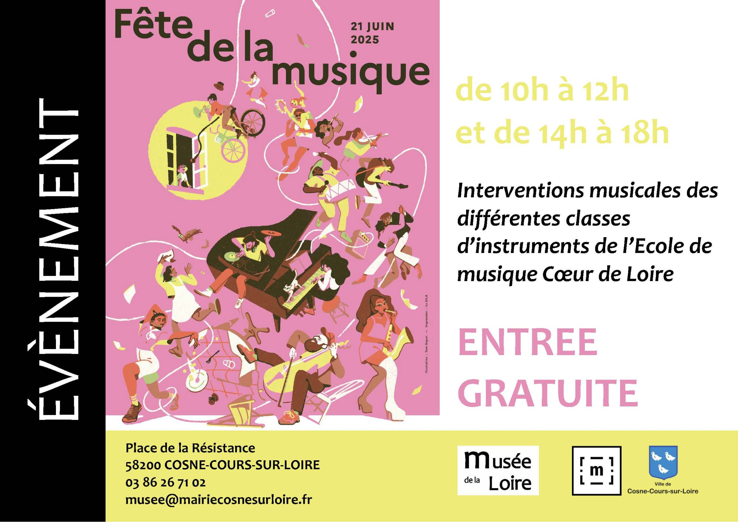 Fête de la musique le samedi 21 juin 2025 de 10h à 12h et de 14h à 18h au Musée de la Loire de Cosne-Cours-sur-Loire Gratuit