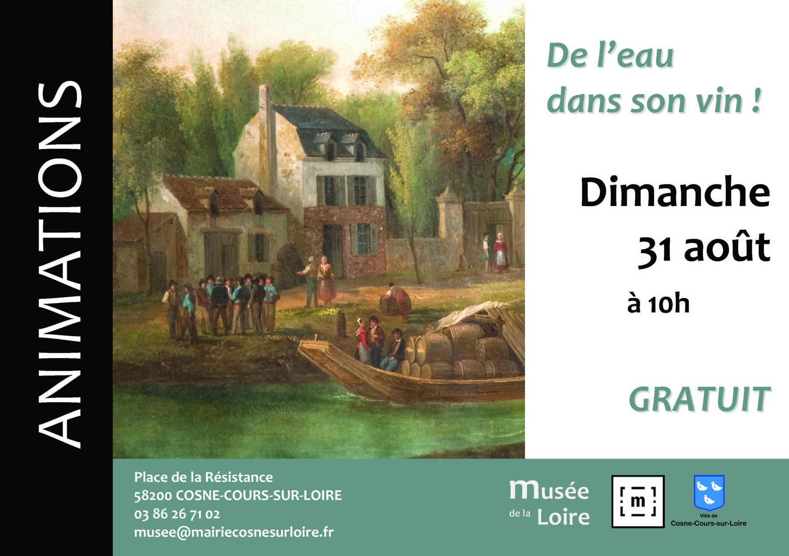 Animations De l'eau dans son vin Dimanche 31 août 2025 à 10h au Musée de la Loire de Cosne-Cours-sur-Loire