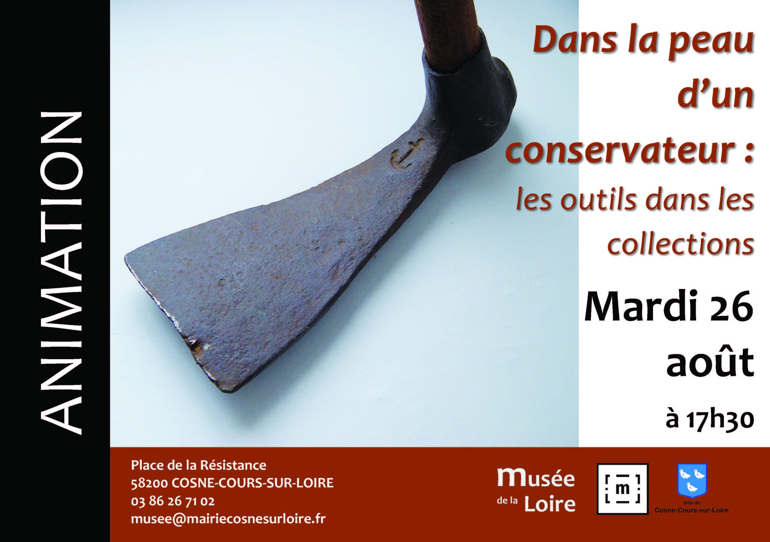 Animation Dans la peau d'un conservateur Mardi 26 août 2025 à 17h30 au Musée de la Loire de Cosne-Cours-sur-Loire