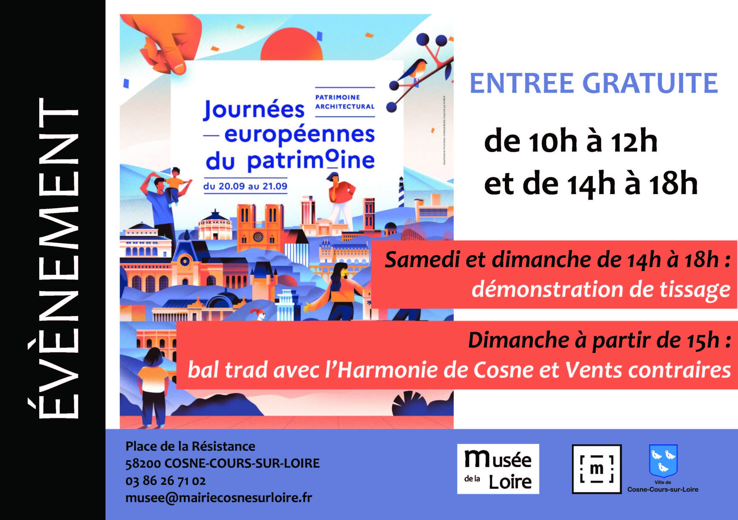 Journées européennes du Patrimoine Samedi 20 et dimanche 21 septembre 2025 au Musée de la Loire de Cosne-Cours-sur-Loire GRATUIT