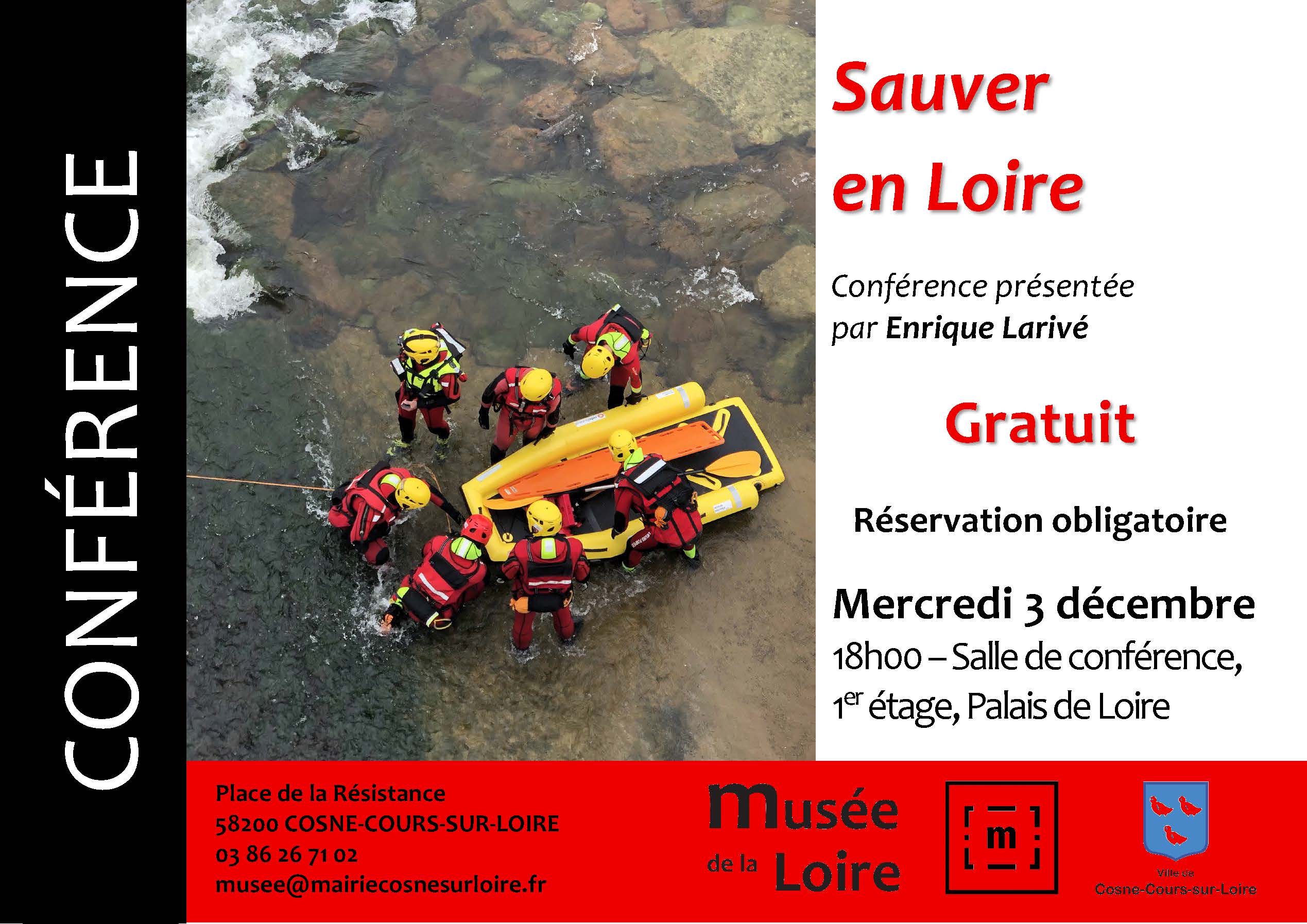 Conférence Sauver en Loire organisée par le Musée de la Loire Mercredi 3 décembre 2025 au Palais de Loire de Cosne-Cours-sur-Loire GRATUIT