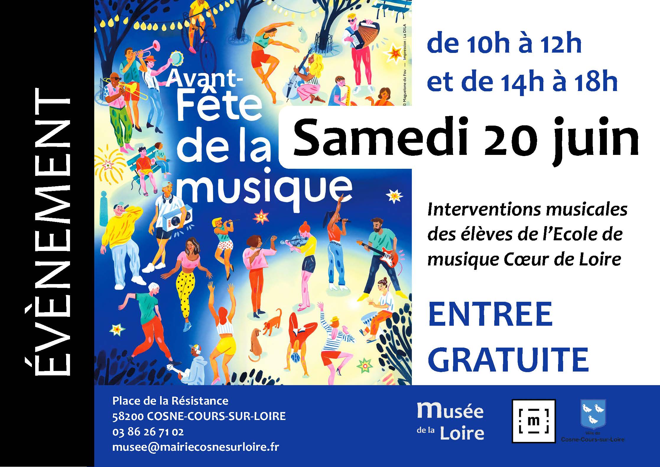 Avant-fête de la musique Samedi 20 juin au Musée de la Loire de Cosne-Cours-sur-Loire Gratuit