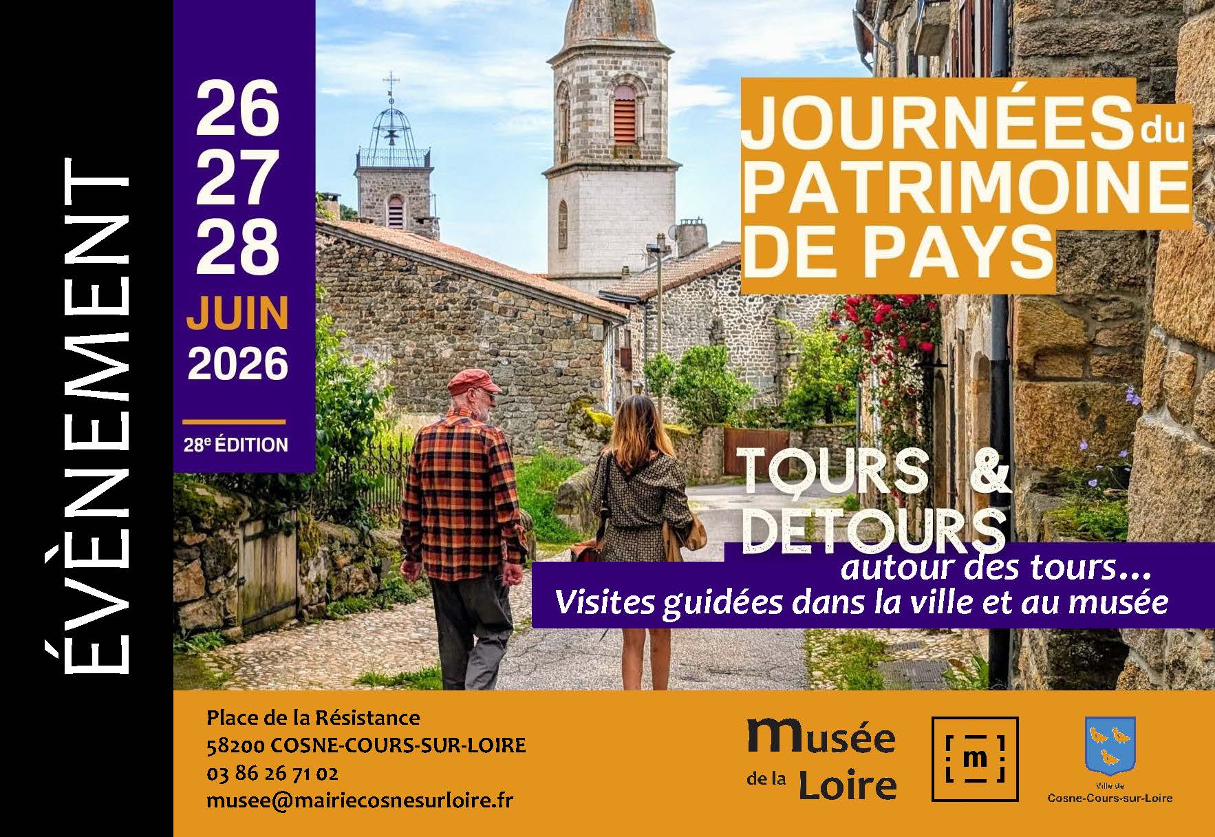 Journées du Patrimoine de pays Vendredi 26, samedi 27 et dimanche 28 juin 2026 au Musée de la Loire de Cosne-Cours-sur-Loire Gratuit