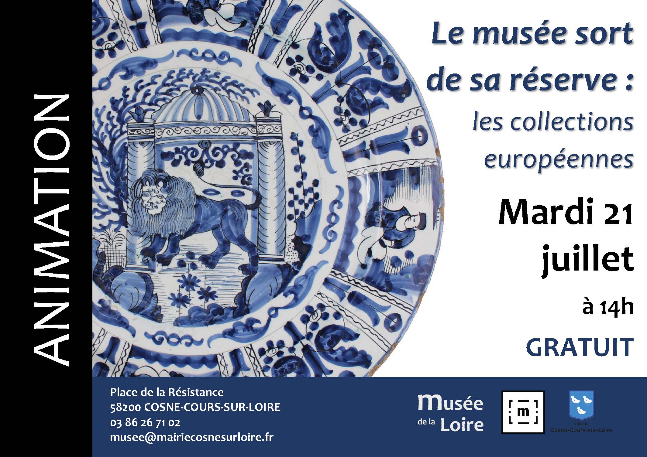 Animation Le musée sort de sa réserve Mardi 21 juillet 2026 à 14h au Musée de la Loire de Cosne-Cours-sur-Loire Gratuit